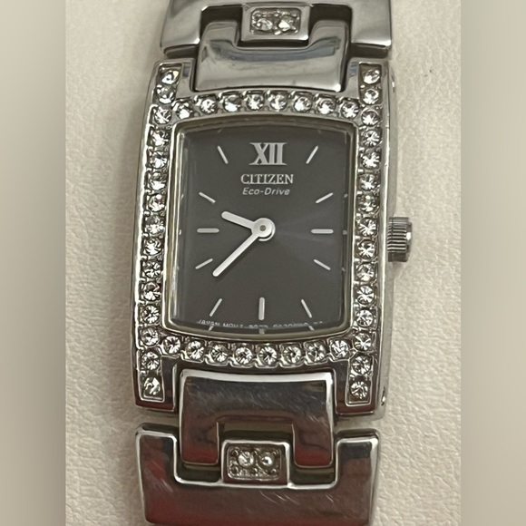 Citizen Eco-Drive Ladies Watch Crystal Black Dial Crystal and Stainless Bracelet - Picture 4 of 14